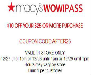 macy's $25 coupon